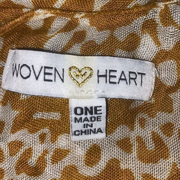 Woven Heart Wm’s Sz OSFM Mustard Yellow Kimono Fringe Open Cover Up Cardigan - Picture 5 of 6